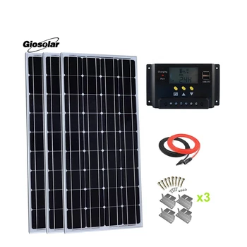 

300 Watt Monocrystalline cell Solar Panel Kit with 30A Solar Charge Controller for RV Boat Off-Grid System