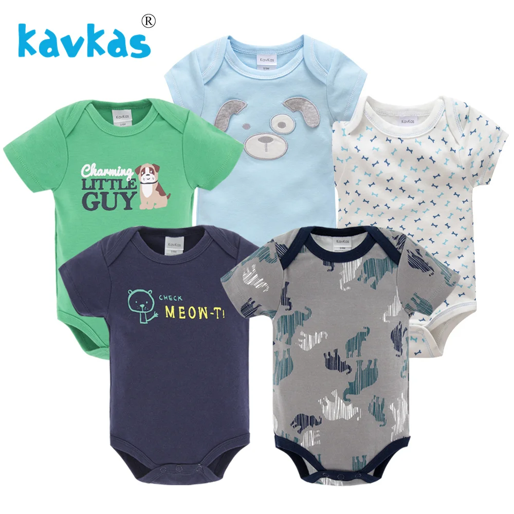 Kavkas/5 шт. в упаковке комбинезон для новорожденных девочек и мальчиков комбинезоны