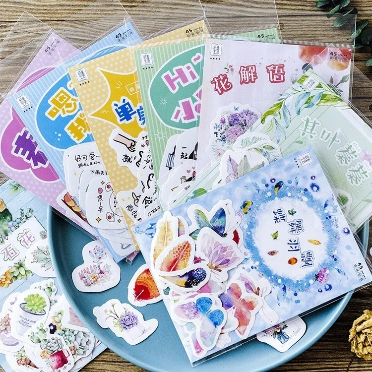 

45PCS New Creative Little Fairy Children Stationery For DIY Albums Scrapbooking Diary Decoration Cartoon Depicting Stickers