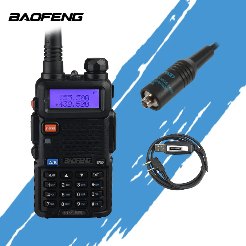 Двухстороннее радио Baofeng UV5R двухдиапазонное Ham рация CB с USB программатором и