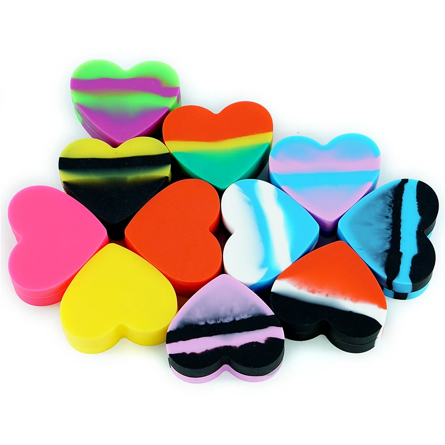 

5pcs Gentcy Large Nonstick Heart Silicone Jars Dab Wax Container Concentrate Wax Container Oil Gift