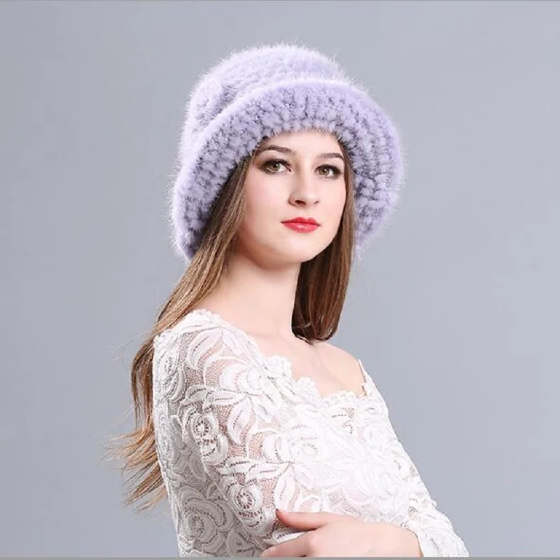 Модные зимние; теплые; термо шляпа Для женщин Сплошной Цвет норки Fedoras ручной работы Универсальные женские Кепки подарок для мамы подруга MZ006