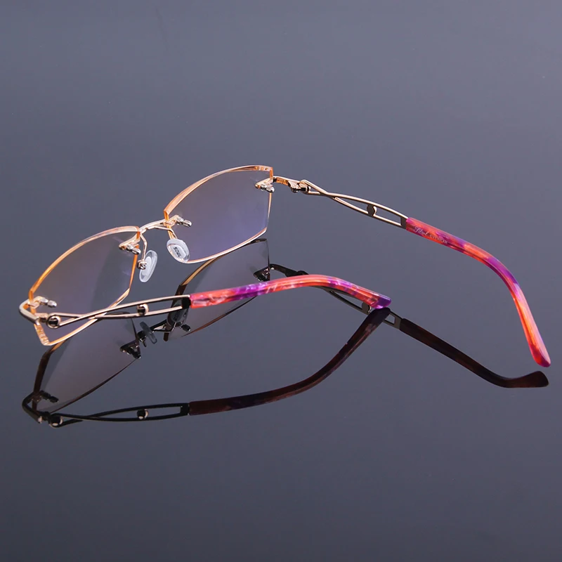 Leser Reflektierende Strass In Lesebrille Der Nähe Für Rahmen Brillen Anti Legierung Presbyopie Von Frauen Sehen Neue Randlose 4qX88U