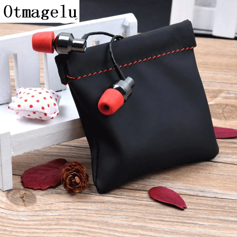 prativerdi Mini Earphone Bag PU Leather Headphone Carrying Case Travel organizer For Headset Cable Earbud Coin Money Storage Bag2