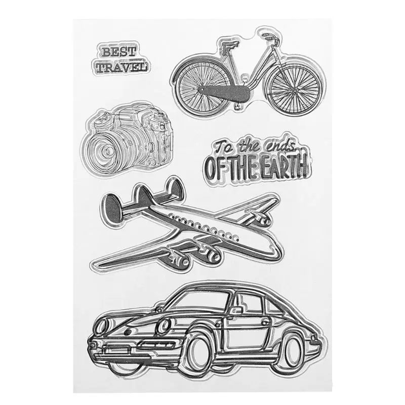 

Travel Silicone Clear Stamp Transparent Seals DIY Scrapbooking Album Art Craft Decor 11cmx16cm