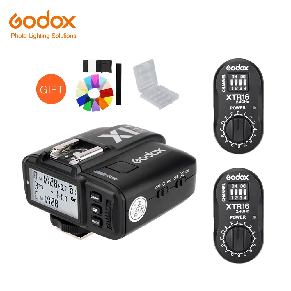 X1T-C TTL Wireless Transmitter for Canon AD180 AD360 Godox 2 x XTR-16 Wireless 2.4G Power Control Flash Receivers