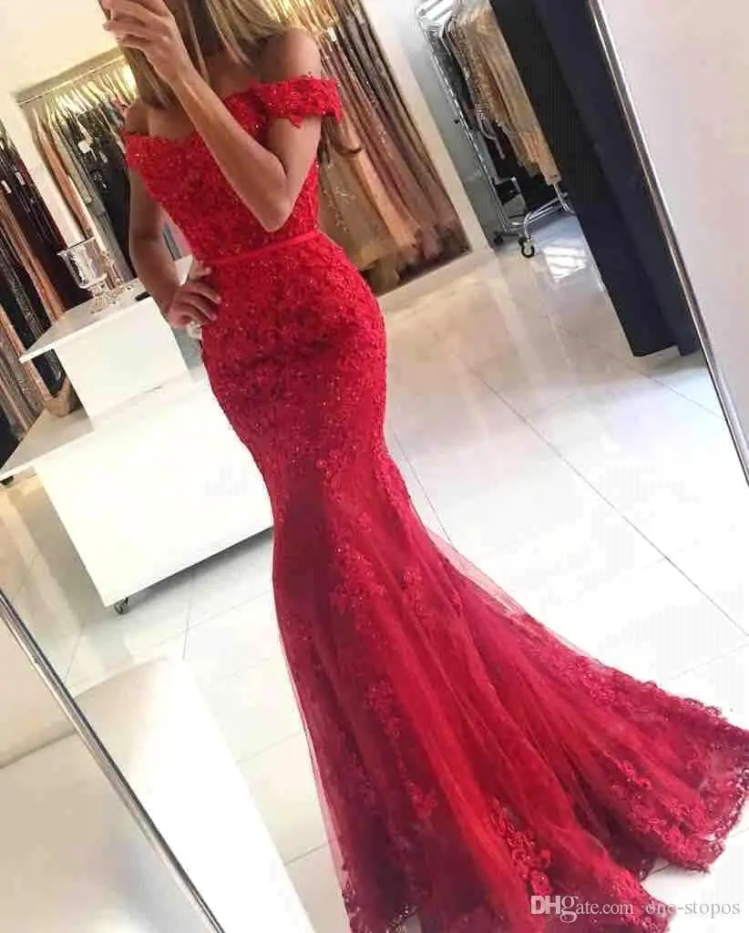 Vestido de festa с открытыми плечами Русалка бордовые кружевные платья подружек невесты Аппликация из бисера Вечерние платья для выпускного вечера