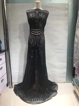 

2017 High Quality African Lace Fabrics French Embroidery Sequins Tulle Lace Fabric For Nigerian Wedding Dress ROYAL BLUE