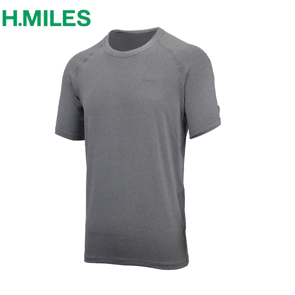 

HMILES mens moisture wicking short sleeve t shirt fitnesss training tee base layer athletic running dry fit workout lightweight