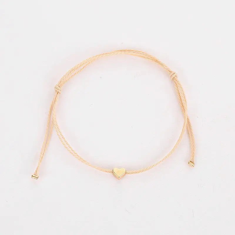 

B 2019 Bangles For Women Fashion Delicate Rope Heart-shaped Jewelry Simple Elegant Adjustable Bracelet Love Bracelet