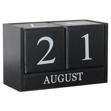 Vintage Wooden Perpetual Desk Calendar Block Planner Permanent Desktop Organizer Diy Agenda Table Decoration zakka miditerranean sea wooden desk calendar desktop to do list daily planner book office desk supplies standing school