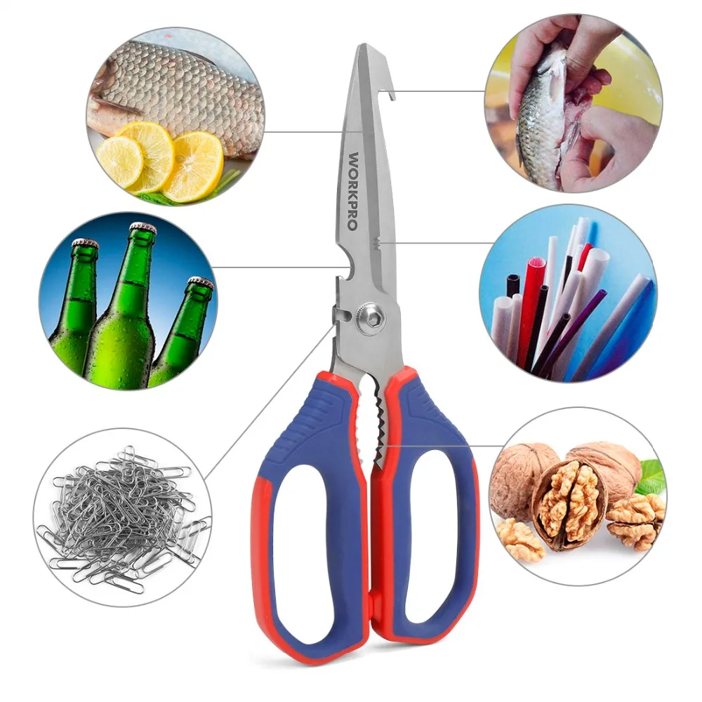 WORKPRO 10 Inch Multi-function Scissors Kitchen Scissors Stainless Steel Scissors Home Scissors WORKPRO 10 Inch Multi-function Scissors Kitchen Scissors Stainless Steel Scissors Home Scissors