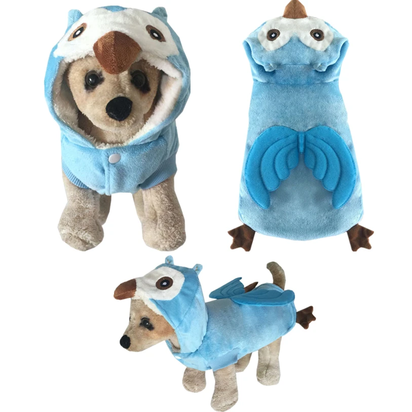 

XS-XL Pet Dog Cat Cosplay Costume Cute Owl Puppy Hoody Coat Thick Sponge Velvet Warm Winter Pet Clothes Wholesale 11.11