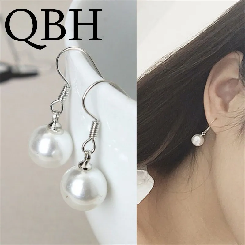 

EK185 New Fashion Simple Dangle Earings 8mm Simulated Pearl Drop Earrings for Women Jewelry Girl Gift Pendientes Bijoux Brincos