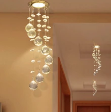 Mini Modern Crystal Ceiling Light Fixture Spiral Crystal Lamp Crystal lustre Light fitting LED for Aisle Hallway Porch Staircase