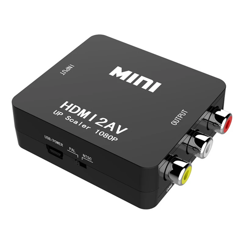 HDMI to RCA AV CVBS Component Converter Scaler 1080P Adapter Cable Box for Monito L/R Video HDMI2AV HD Support NTSC PAL