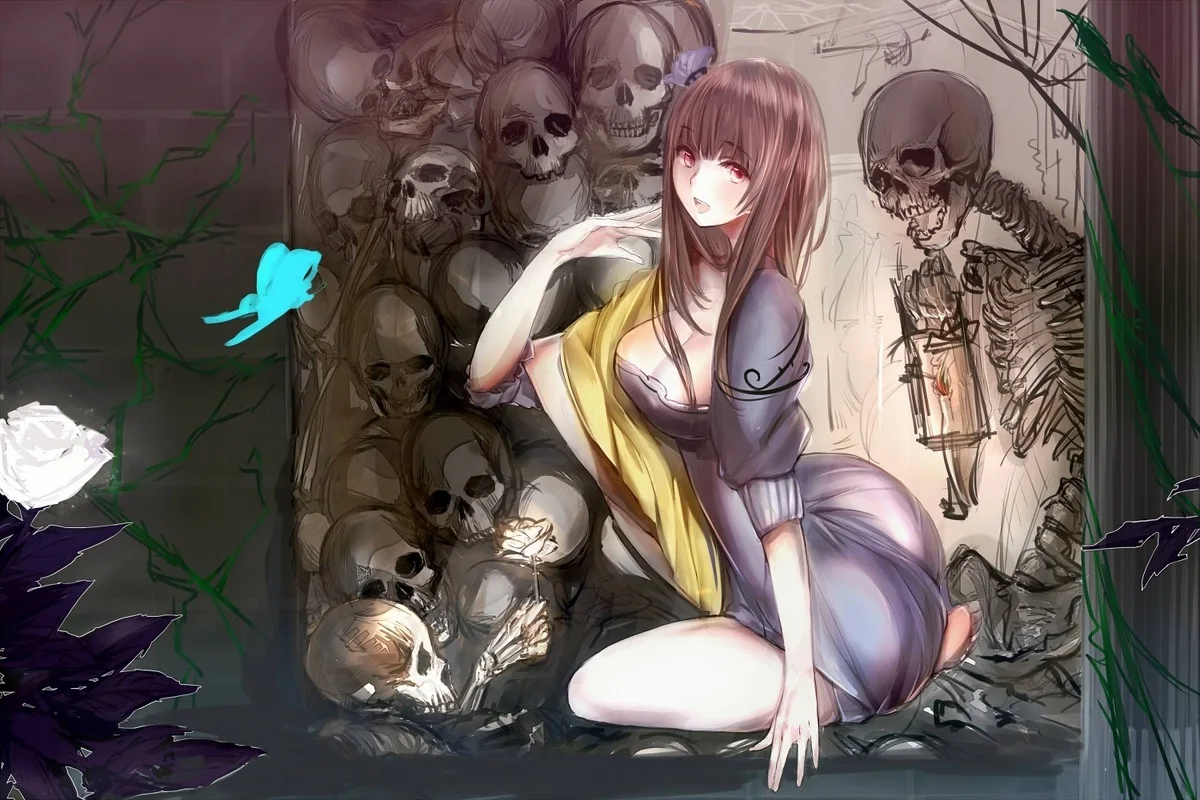 Wall Decor Fabric Poster Custom Print Art Skeleton Anime Girl Pmc749 For Room Decor Home Decoration Frame Available Painting Calligraphy Aliexpress