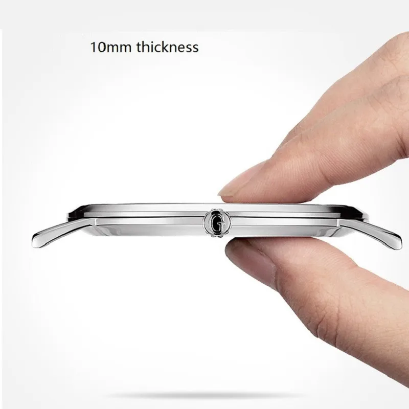  New GUANQIN Men Mechanical Watches 10mm Ultra Thin Leather Watches Luxury Brand Man Watch 30m Waterproof Calendar Wristwatches  (3)