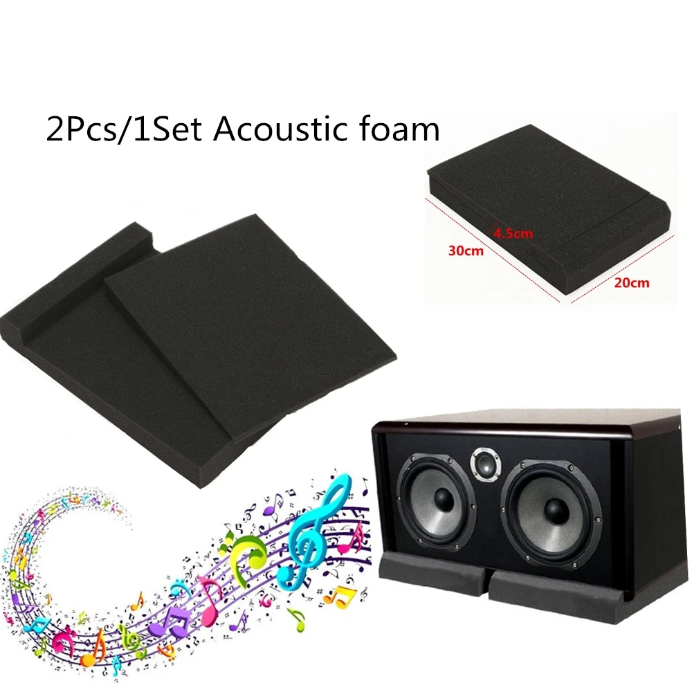 

1 Set Sponge Black Studio Monitor Speaker Isolation Absorption Acoustic Foam Isolator Pads 30x20x4.5cm For Recording Studios