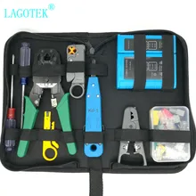 Профессиональный RJ45 RJ11 RJ12 CAT5 CAT5e CAT6 портативный набор инструментов для ремонта локальной сети Utp кабельный тестер и плоскогубцы Обжимные Щипцы разъем