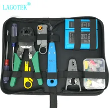 Профессиональный RJ45 RJ11 RJ12 CAT5 CAT5e CAT6 Портативный локальной сети Repair Tool Kit кабель Utp тестер и плоскогубцы Обжимные Щипцы Plug