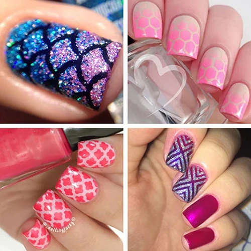 

24Sheets   Nail Art Manicure Stencil Stickers Stamping Nail Vinyls Tips