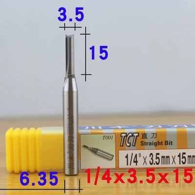 1 шт. 1/" хвостовик 1 мм-6 мм TCT прямые фрезы для резьбы по дереву 2 флейты для гравировки по дереву фрезы карбидные Фрезы с ЧПУ - Длина режущей кромки: D-3.5mm.H-15mm