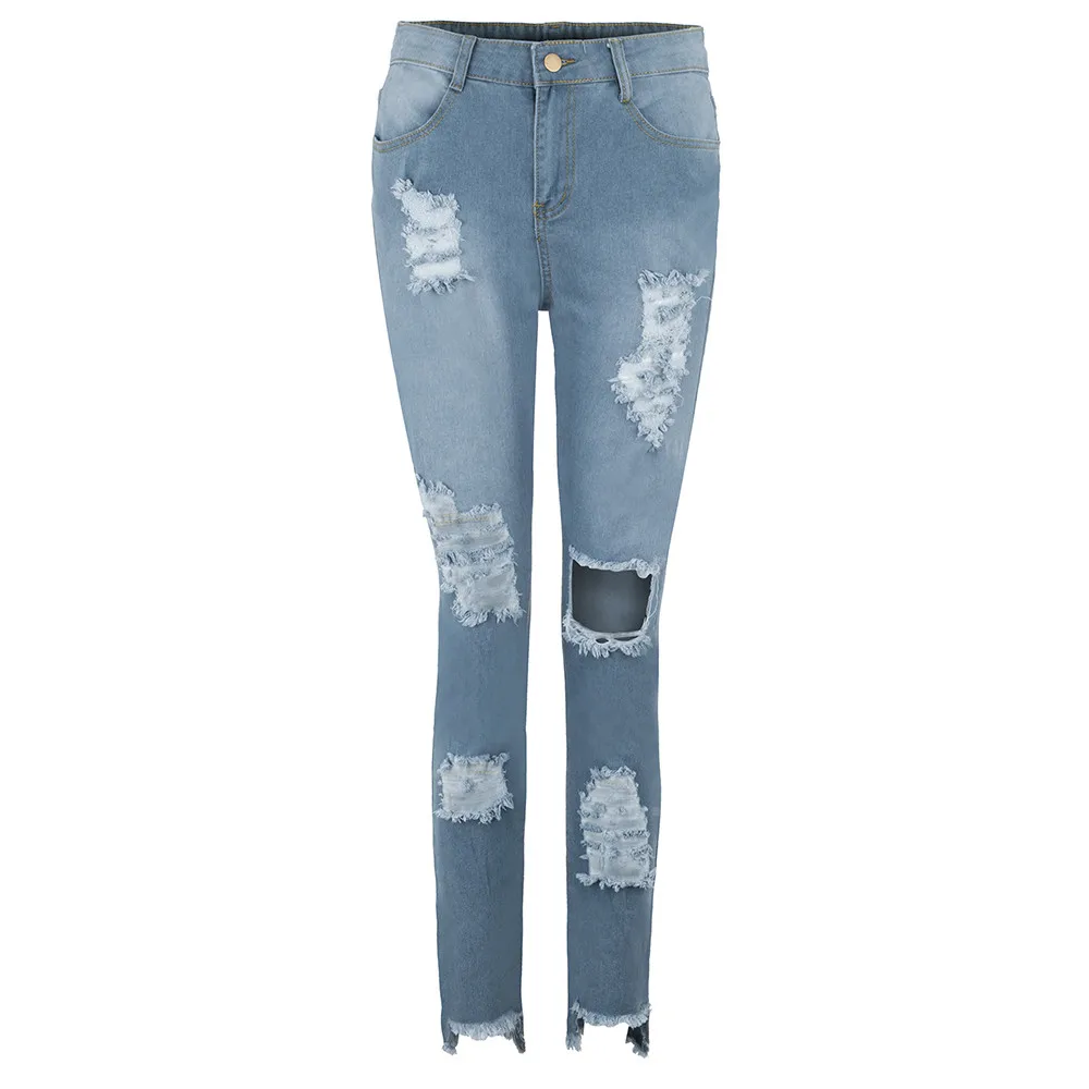 Женские летние брюки, новинка, Стрейчевые джинсы, женская мода, высокая талия, Стрейчевые узкие сексуальные джинсы Y517
