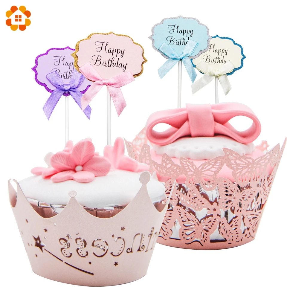 Aliexpress Buy 10PCS Happy Birthday Cake Toppers Cocktail Decoration Topper Picks Party Favors For DIY Baby Shower Birthday Party Supplies from