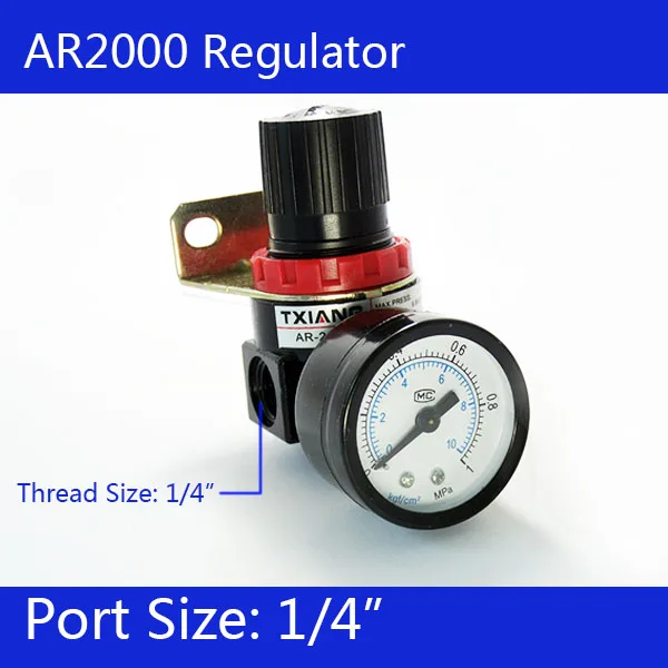 AR2000 регулятор давления 1/" BSPT с манометром и кронштейном регулятор давления