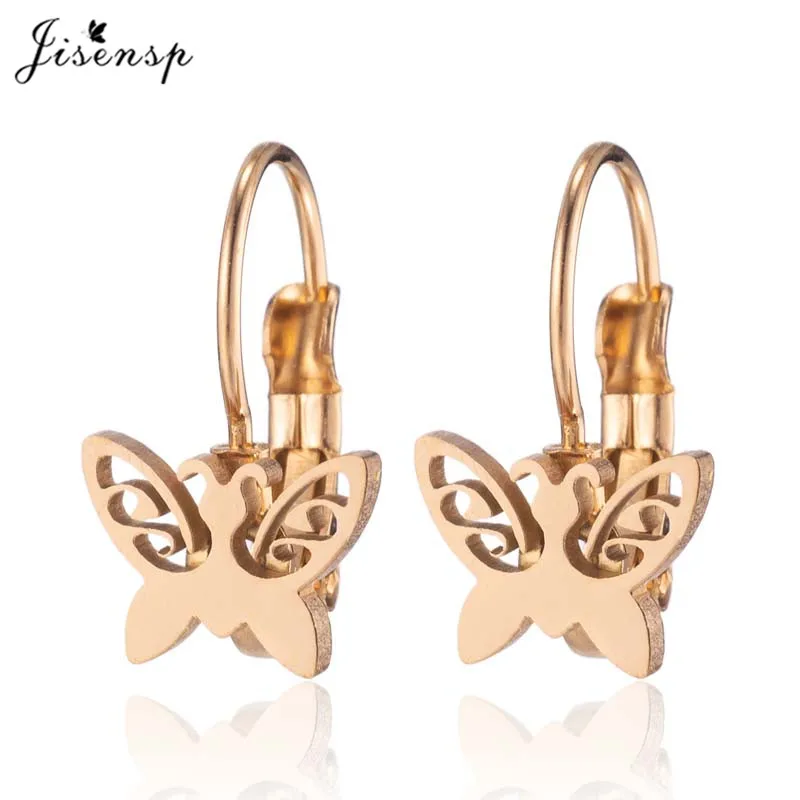 Jisensp Vintage Life Tree Stainless Steel Earrings Ethic Big Hoop Stud Earrings Fashion Jewelry for Women Girls Best Gift bijoux - Metal Color: GED209