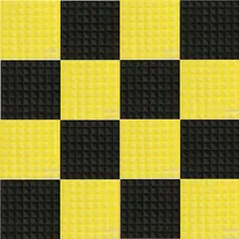 8pcs/set Black+Yellow 50*50*5cm Studio Acoustic Soundproof Foam Sound Absorption Treatment Panel Tile Wedge Protective Sponge