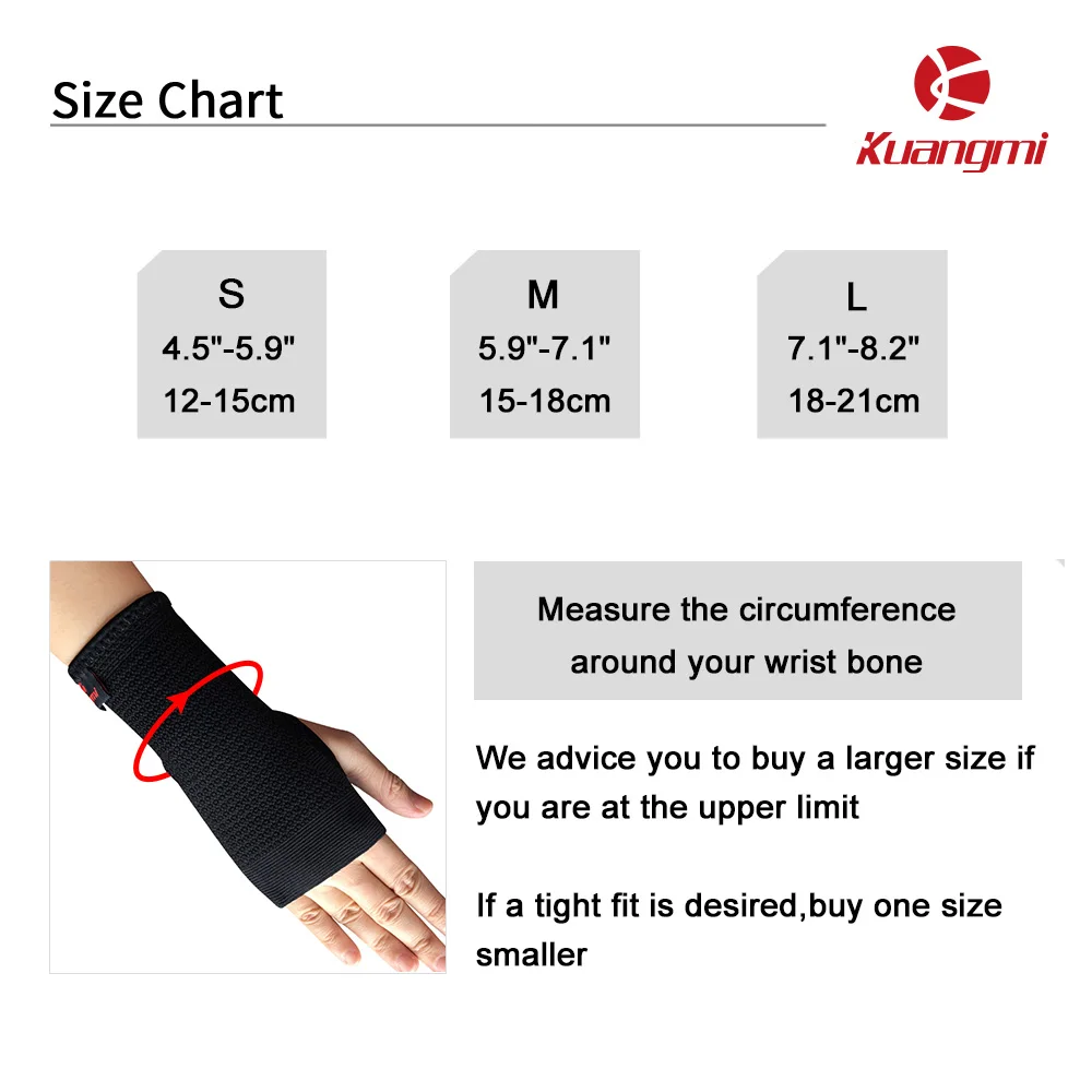 Kuangmi 1PC Elastic Sports Wristband Wrist Brace Support Compression Sleeve Palm Protector CrossFit Fitness Gloves Carpal Tunnel