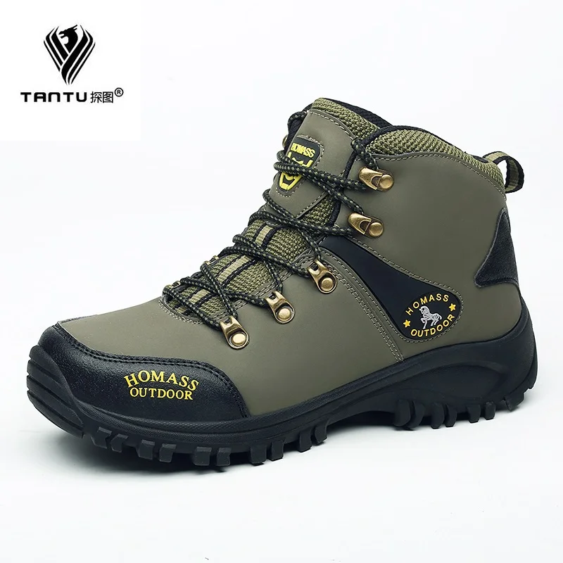 

TANTU Autumn Winter Outdoor Leisure Men Boots Warm Tooling Cotton Shoes fashion Boots Men's Shoes Snow Walking Boots