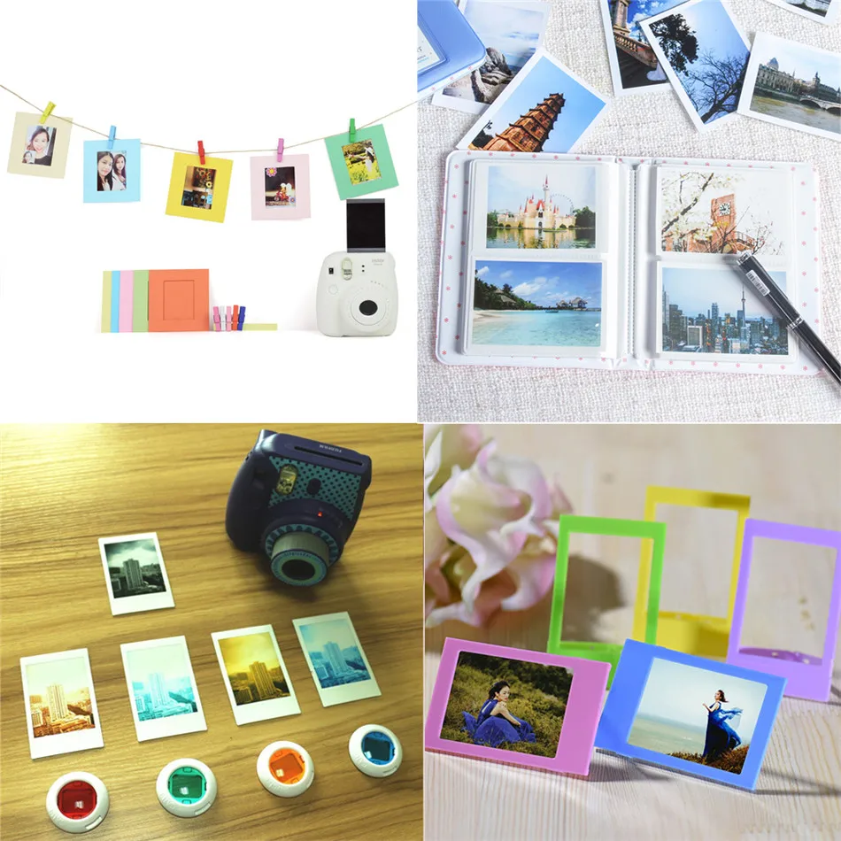 Сумка для камеры Fujifilm Instax Mini 9 8 + PU кожаная сумка фото чехол с ремешком наклейка