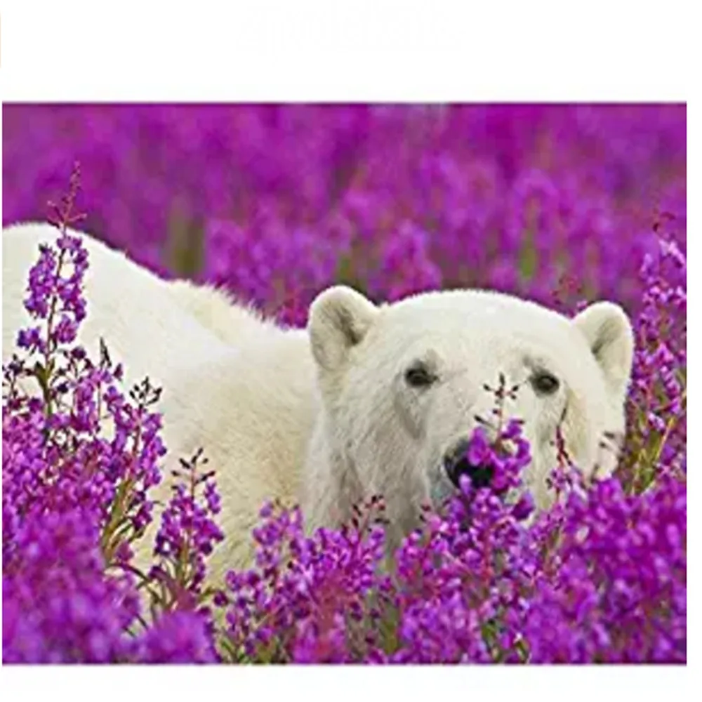 Blankets Funny Polar Bear in Flowers Comfy Bed Blanket | Дом и сад