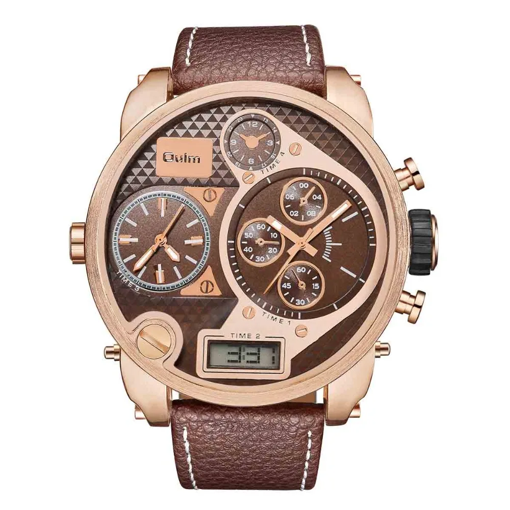 

OULM Fashion Military Big Watches Men Sports Watches Dual Display Analog Digital Quartz Watch relogio masculino horloges mannen