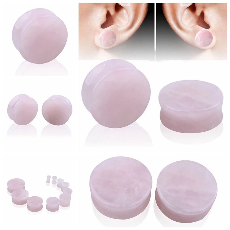 1pc!! Natural Stone Single Flared Ear Plugs Tunnels Opals Amethysts Organic Ear Gauges Expander