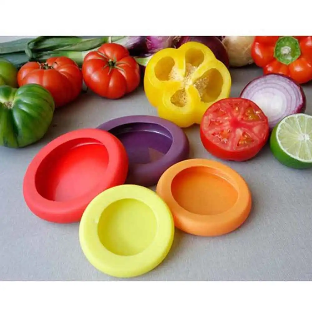 Визуальный контакт обертки для еды многоразовый силикон контейнер для хранения овощей фруктов для сохранения свежести набор экологически чистый случайный цвет