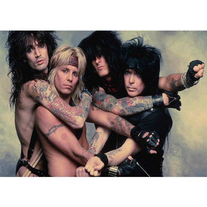 Motley Crue винтажная Ретро рок-группа музыкальная гитара матовая крафт-бумага античный плакат Настенная Наклейка домашний декор