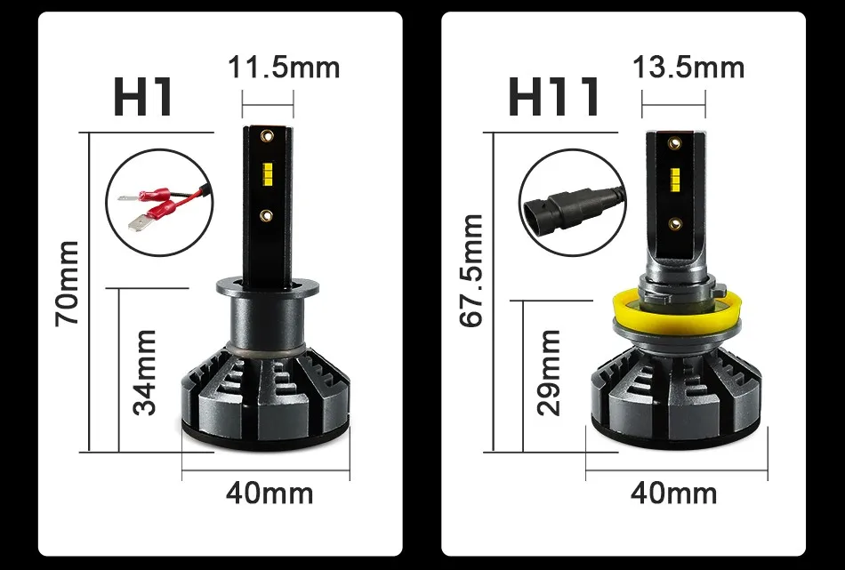 HLXG H7 LED H4 Lumileds Luxeon ZES Автомобильные Светодиодные Лампы Головного Света H1 LED H11 H8 HB3 9005 HB4 Ближний Свет Дальний Протифотуманные Фары 6500К 4300К 5000К 12В 12000Лм Сверхъяркие комплект ЛЕД