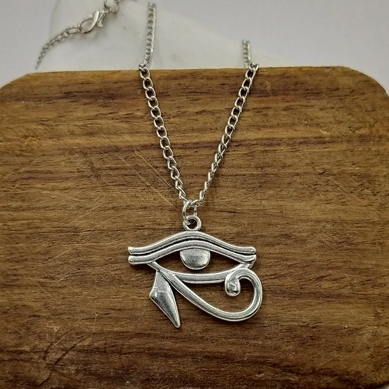 

WUSQWSC 2018 hot sale ancient Egypt Horus pendant cross short chain long men and women necklace silver jewelry gift