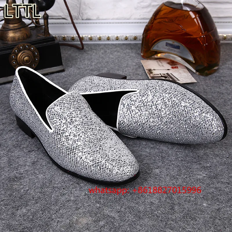 mens metallic silver dress shoes