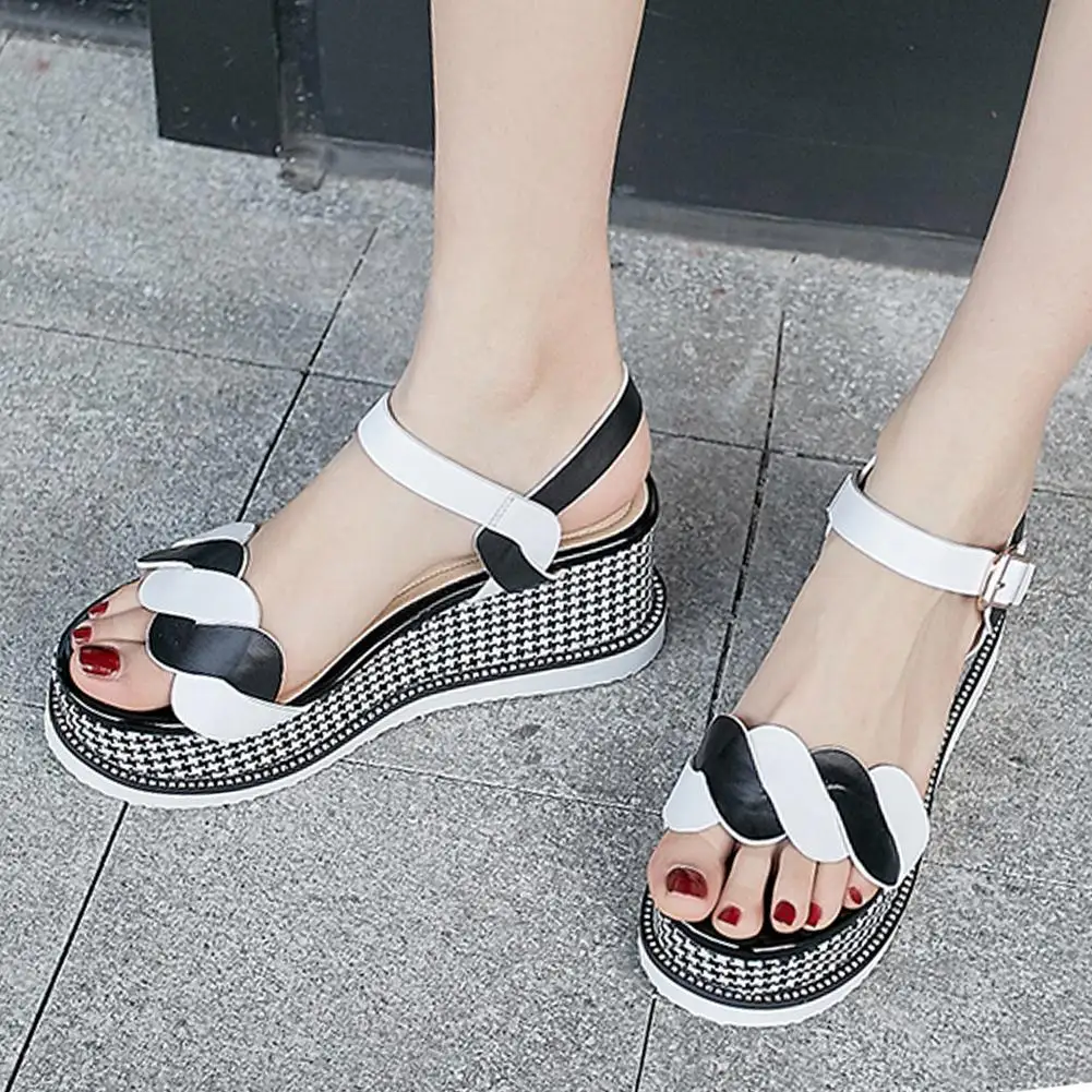 

Lapolaka high heels genuine leather shoes Sandals woman Summer platform sandals woman wedges Shoes Woman