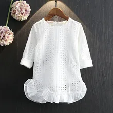 wholesale(5pcs/lot)- 2016 spring autumn beautiful Embroidered Lace Princess Dress for age 2-7 child girl