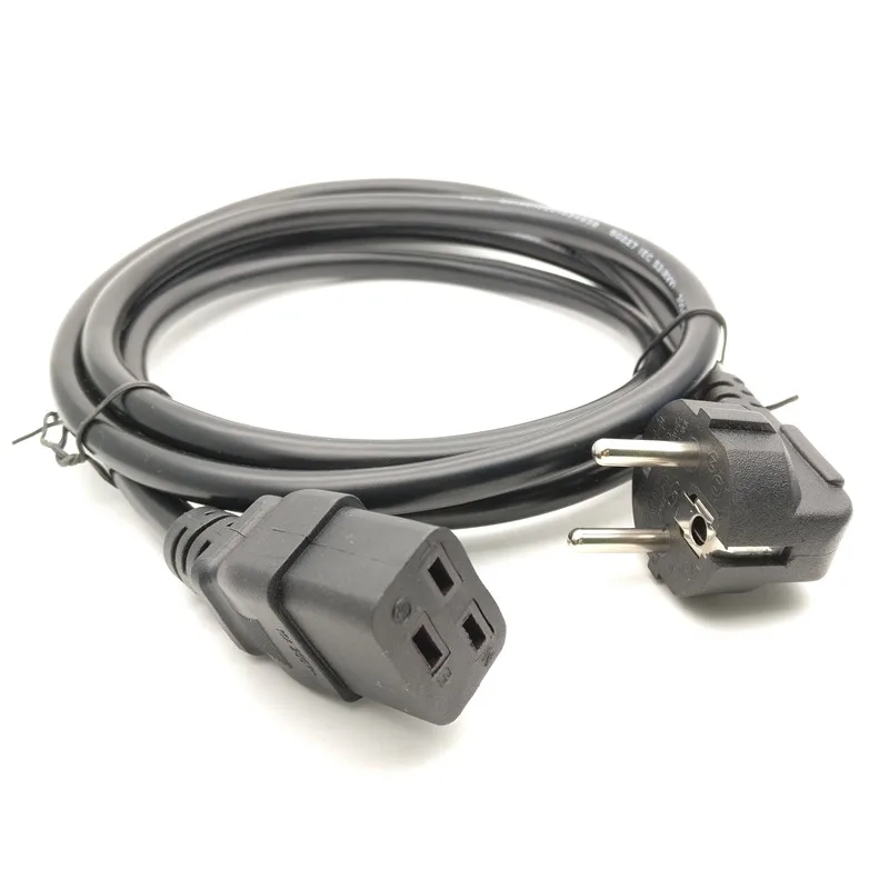 European Standard C19 to EU 2 pins plug extension power cable German