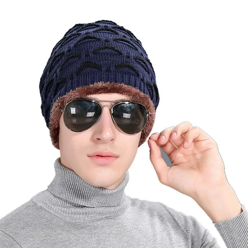 

boy girl caps Eyelid hats winter Unisex Women Acrylic Wool Knit Crochet Slouch Beanie Hip-Hop Solid
