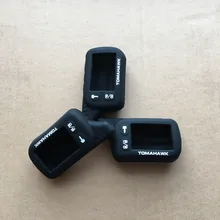 Para TZ9010 Tomahawk TZ9030 TZ9020 TZ7010 Silicone Rússia alarme chave tampa do Lcd 5 botões caso remoto chave do carro de couro proteger shell