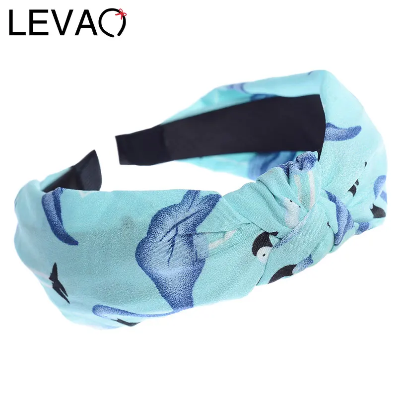

LEVAO Bohemian Vintage Knotted Flamingo Turban Bezel Headband Hairband For Women Lady Bow Hair Hoop Hair Accessories Headwear