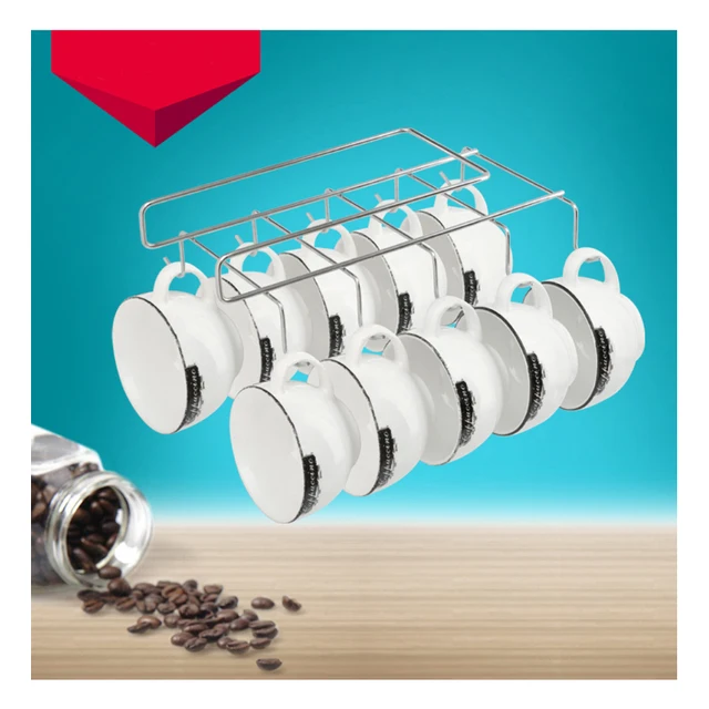 1pcs Iron Cup Hanging Holder Under Cupboard Shelf Coffee Cup Hooks